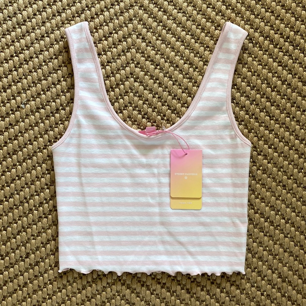 Stoney Clover pink/white stripe top